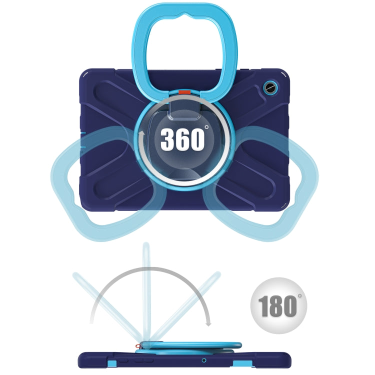 Samsung Galaxy Tab A9+ Silicone Hybrid PC Tablet Case with Holder, showcasing its durable design and functional features.